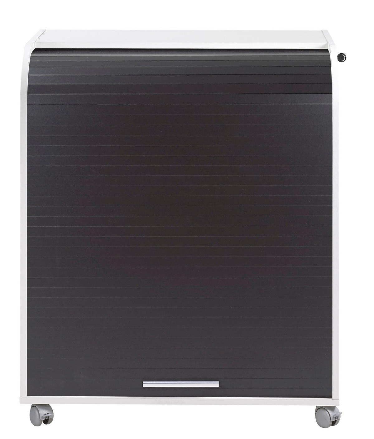 COMPUTERTISCH Höhenverstellbar Abschließbar Schwarz-Weiß 53/79.2/93.9 cm - Eichefarben/Weiß, Holzwerkstoff (53/79.2/93.9cm) - Simmob