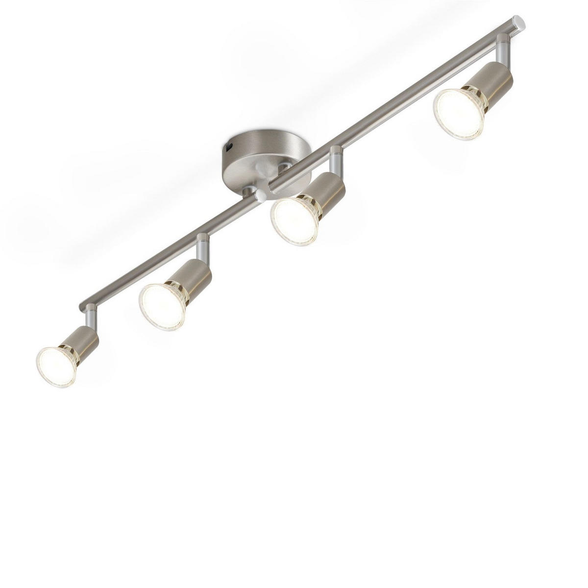 STRAHLER Aschaffenburg 4-flammig 59.5/8/13 cm - Silberfarben, Metall (59.5/8/13cm) - Nettlife