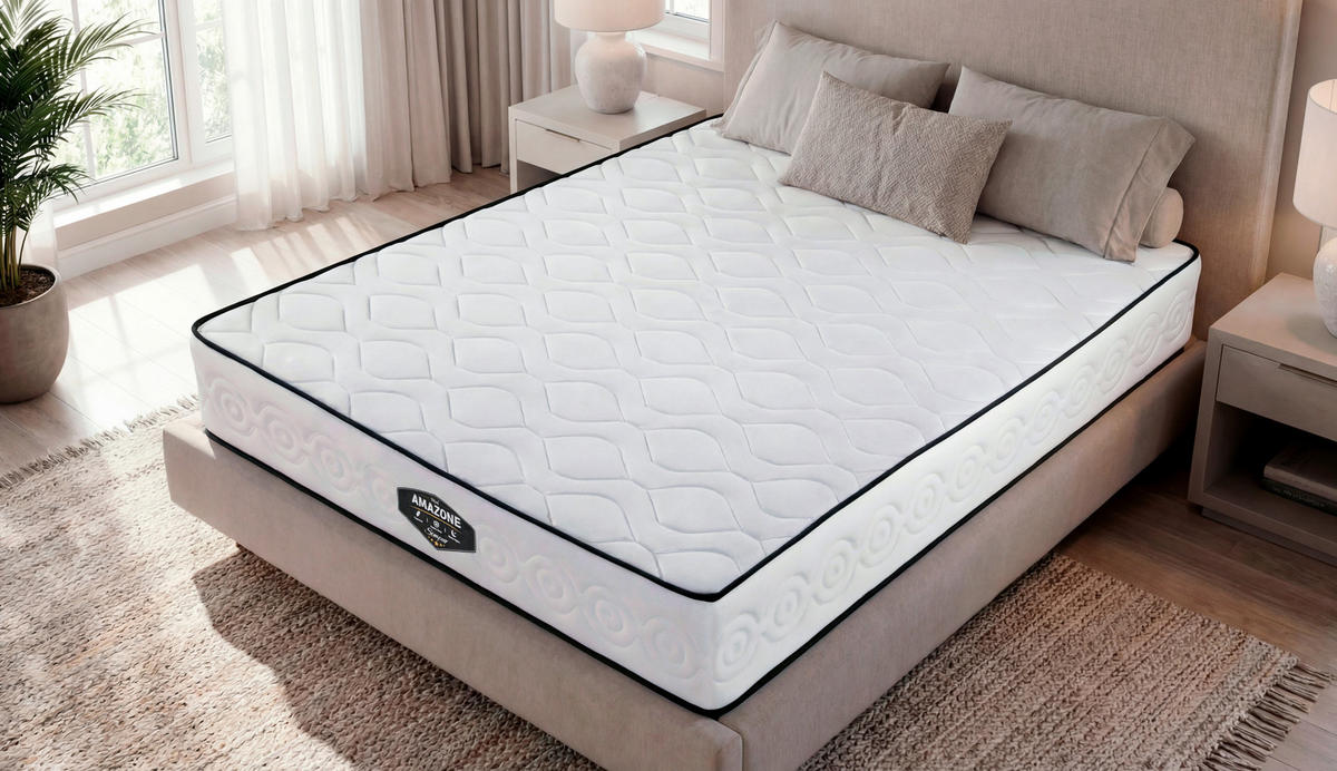 TASCHENFEDERKERNMATRATZE AMAZONE 150x190 - Weiß, Textil - Simpur