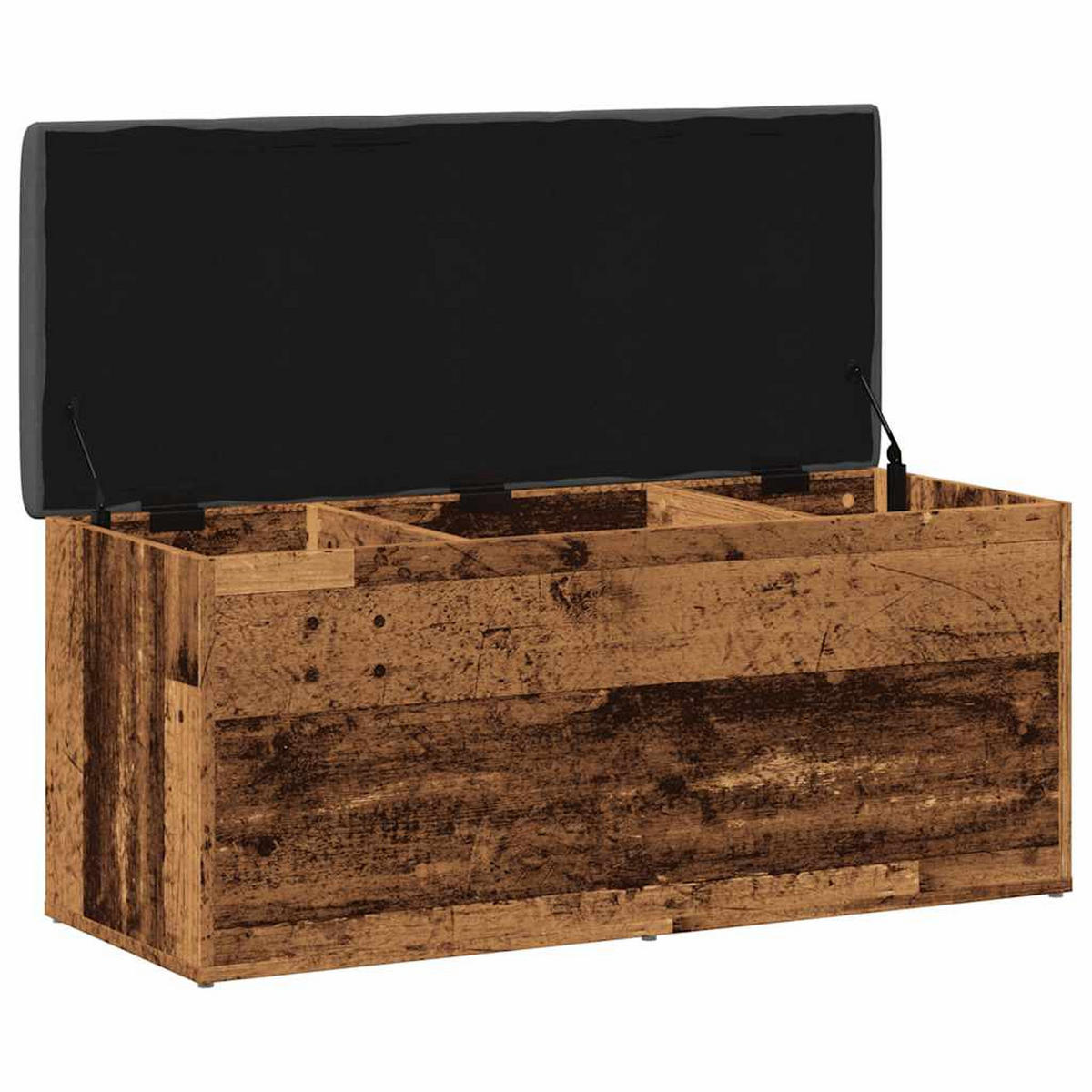 SITZBANK Mit Stauraum Altholz-Optik 102/42/45 Cm Holzwerkstoff - Dunkelbraun, Holzwerkstoff (42/45/102cm) - vidaXL