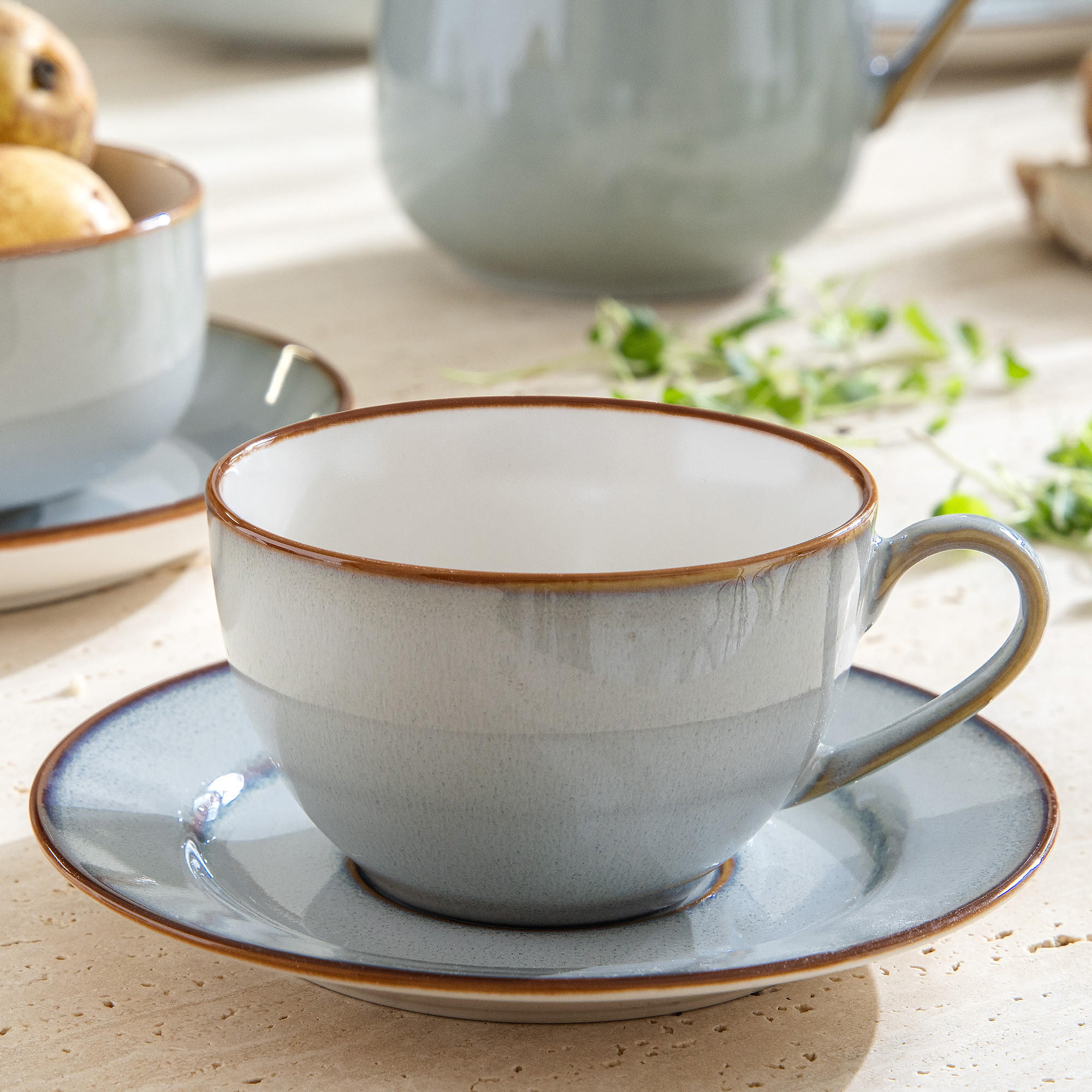 Thumbnail - Ritzenhoff Breker Kaffeeservice, Blaugrau, Keramik, Oval, 9.5x6.5x9.5 cm, Essen & Trinken, Geschirr, Geschirr-Sets, Kaff...