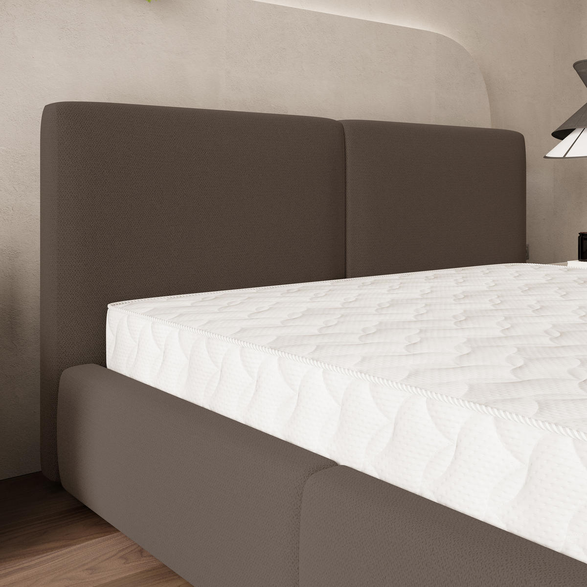 POLSTERBETT FELURO 140x200 cm mit Bettkästen - Braun - Braun, Holz (140/200cm) - MASSENO