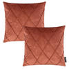 KISSENHÜLLE 2er Set Nobless Rauten 50/50 cm terracotta - Terracotta, Textil (50/50cm) - Magma Heimtexx