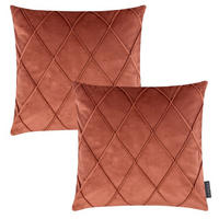 KISSENHÜLLE 2er Set Nobless Rauten 50/50 cm terracotta - Terracotta, Textil (50/50cm) - Magma Heimtexx
