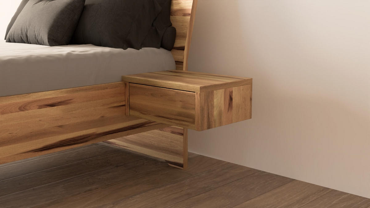 SCHWEBEBETT 120/200 cm aus Kernbuche - Braun, Holz (120/200cm) - MeinMassivholz