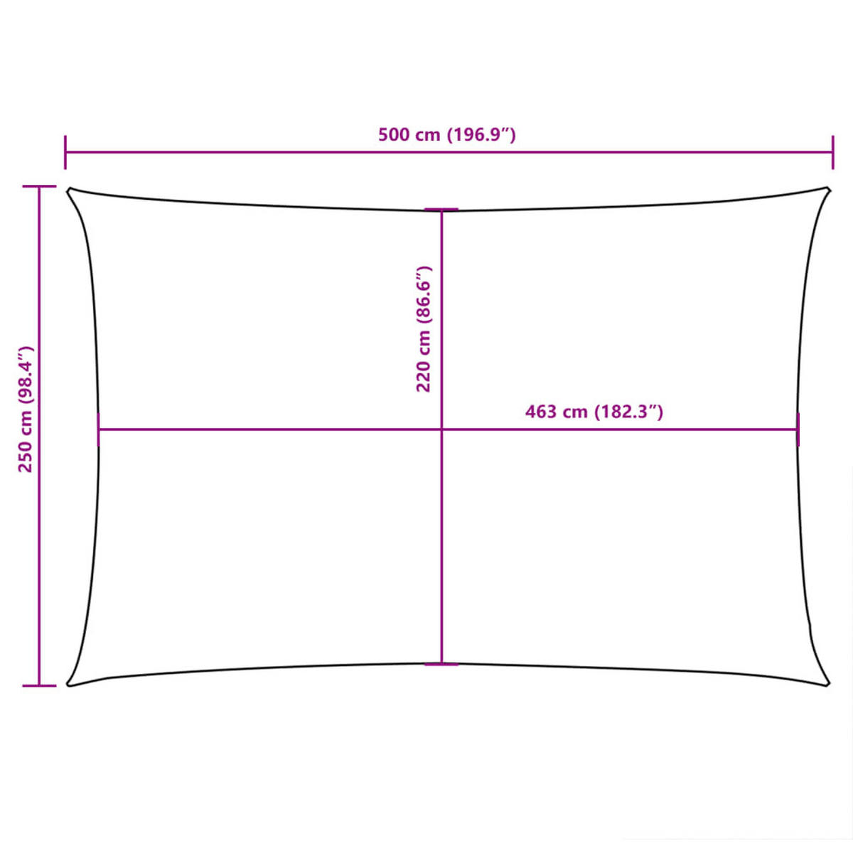 SONNENSEGEL Oxford-Gewebe Rechteckig 2.5/5 M Creme - Creme, Textil (250/500cm) - vidaXL
