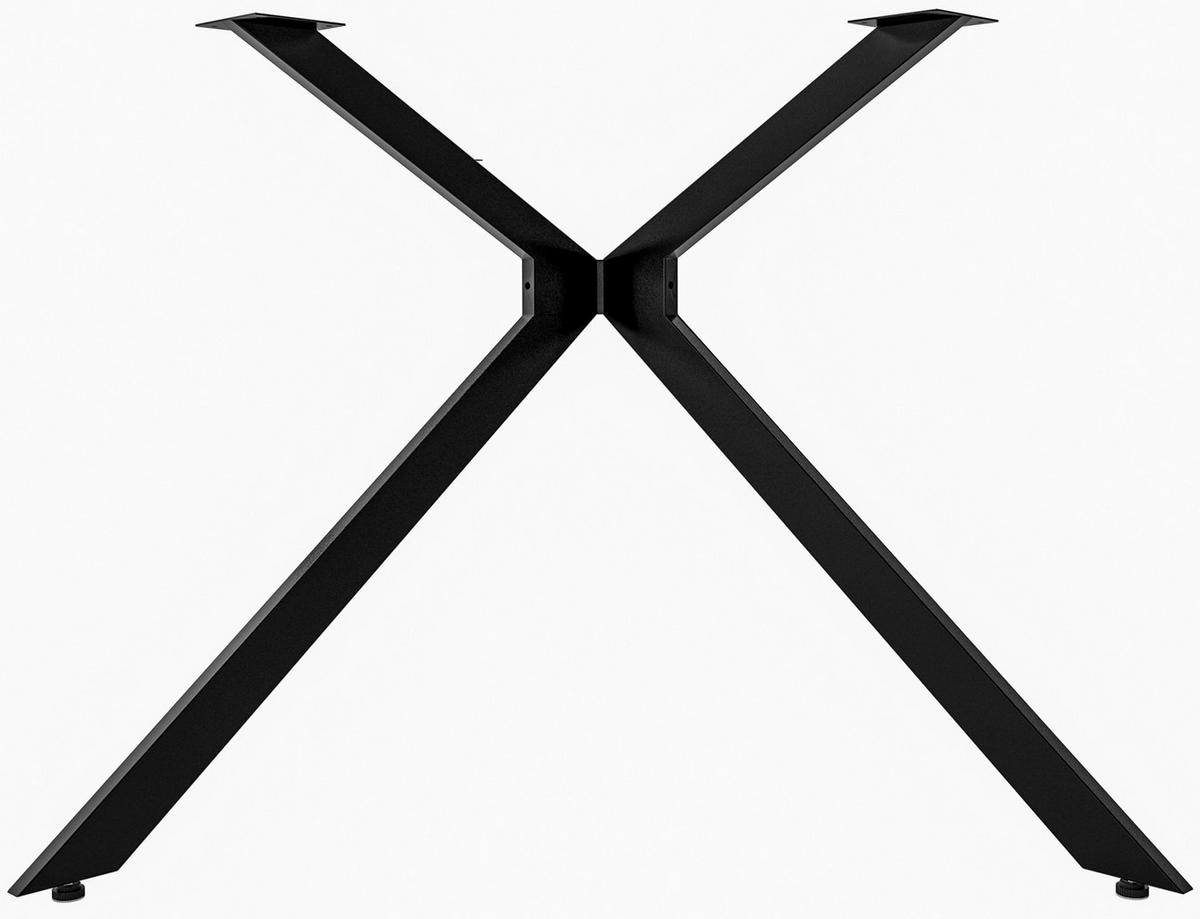 TISCHBEIN eckig 195/133/72 cm Metall schwarz - Schwarz, Metall (195/72/133cm) - CLP