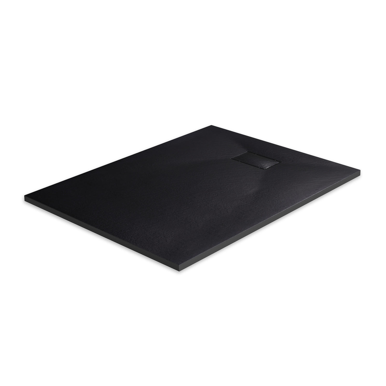 DUSCHWANNE mit rutschhemmender Oberfläche 90/120 cm, Schwarz - Schwarz, Naturmaterialien (90/2.6/120cm) - EMKE