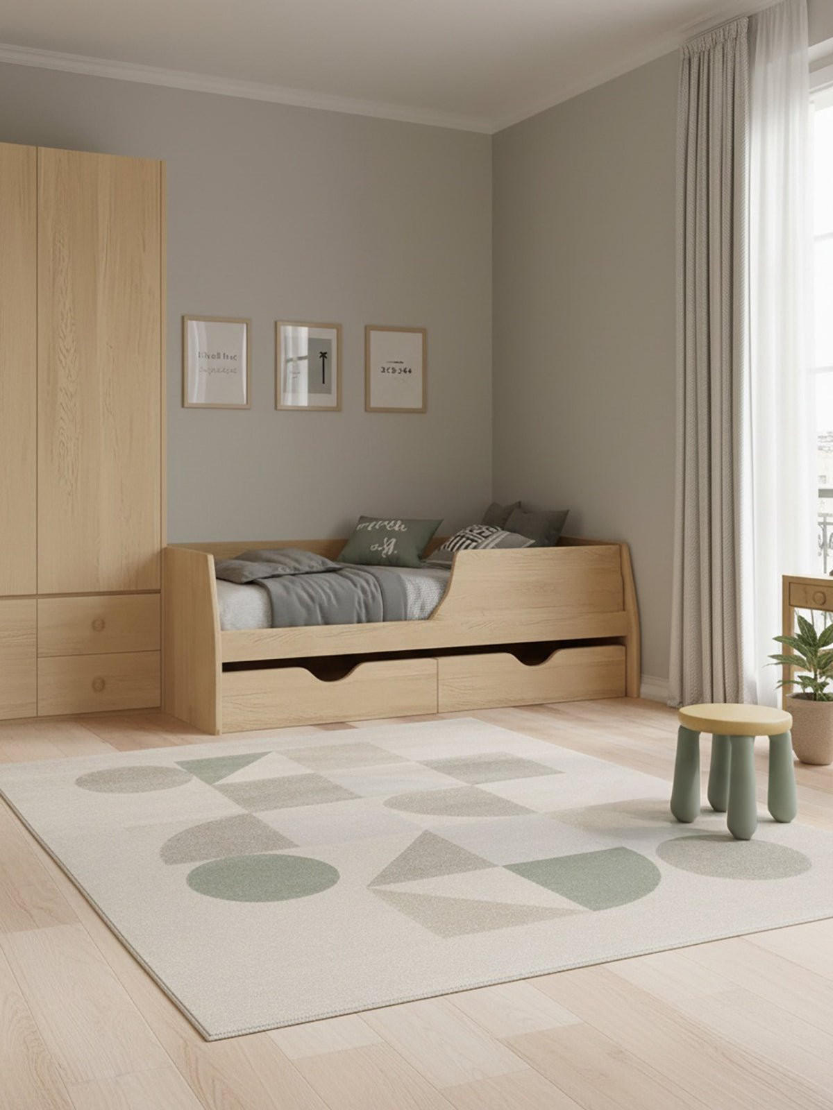 GEOMETRISCHER Teppich weich und bequem grün - Grün, Textil (120/170cm) - AFK Living