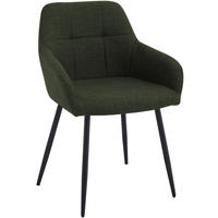 ESSZIMMERSTUHL Stoff Grün - Schwarz/Grün, Textil/Metall (57/85/60cm) - CLP