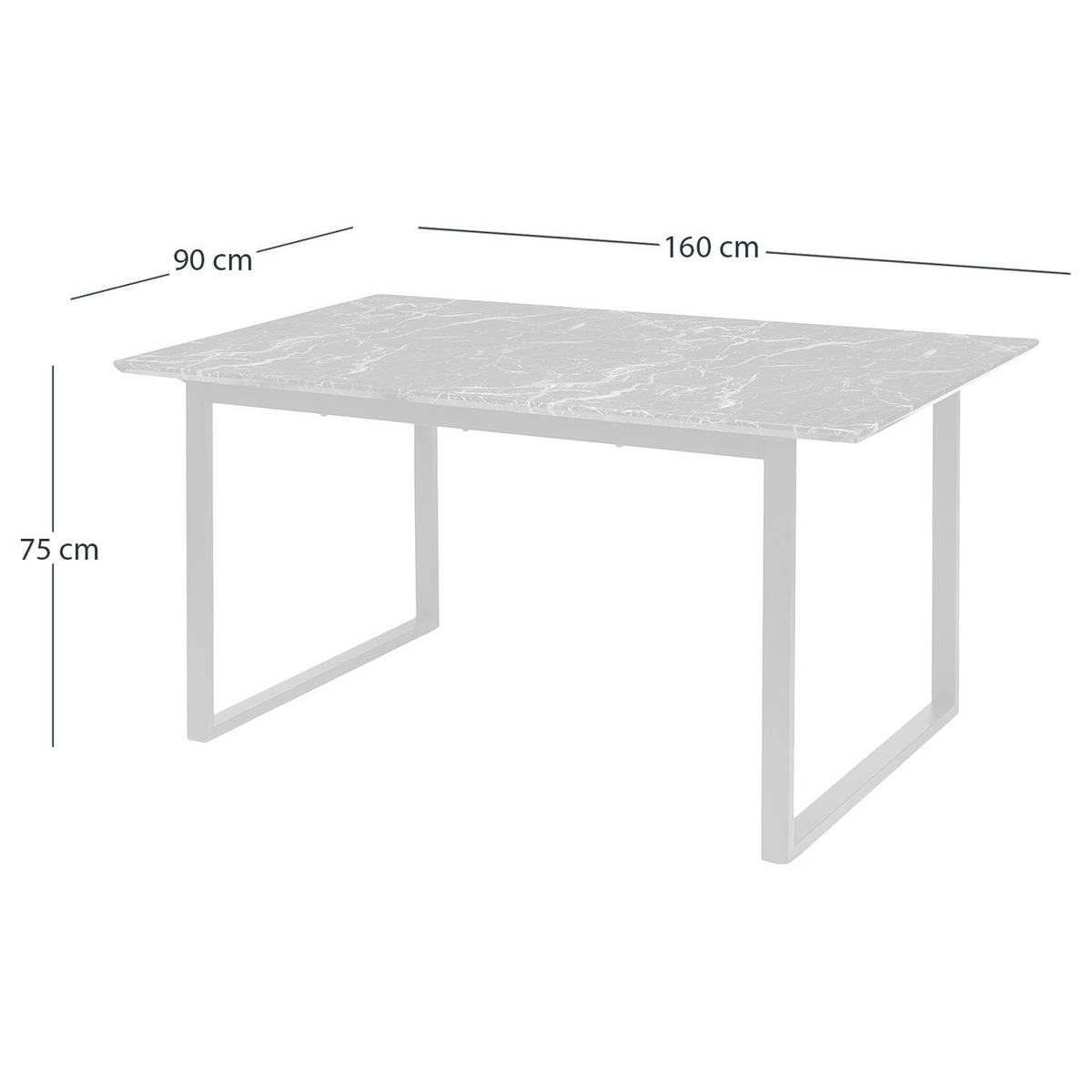 ESSTISCH - Schwarz, Holzwerkstoff/Metall (90/160/75cm) - home24