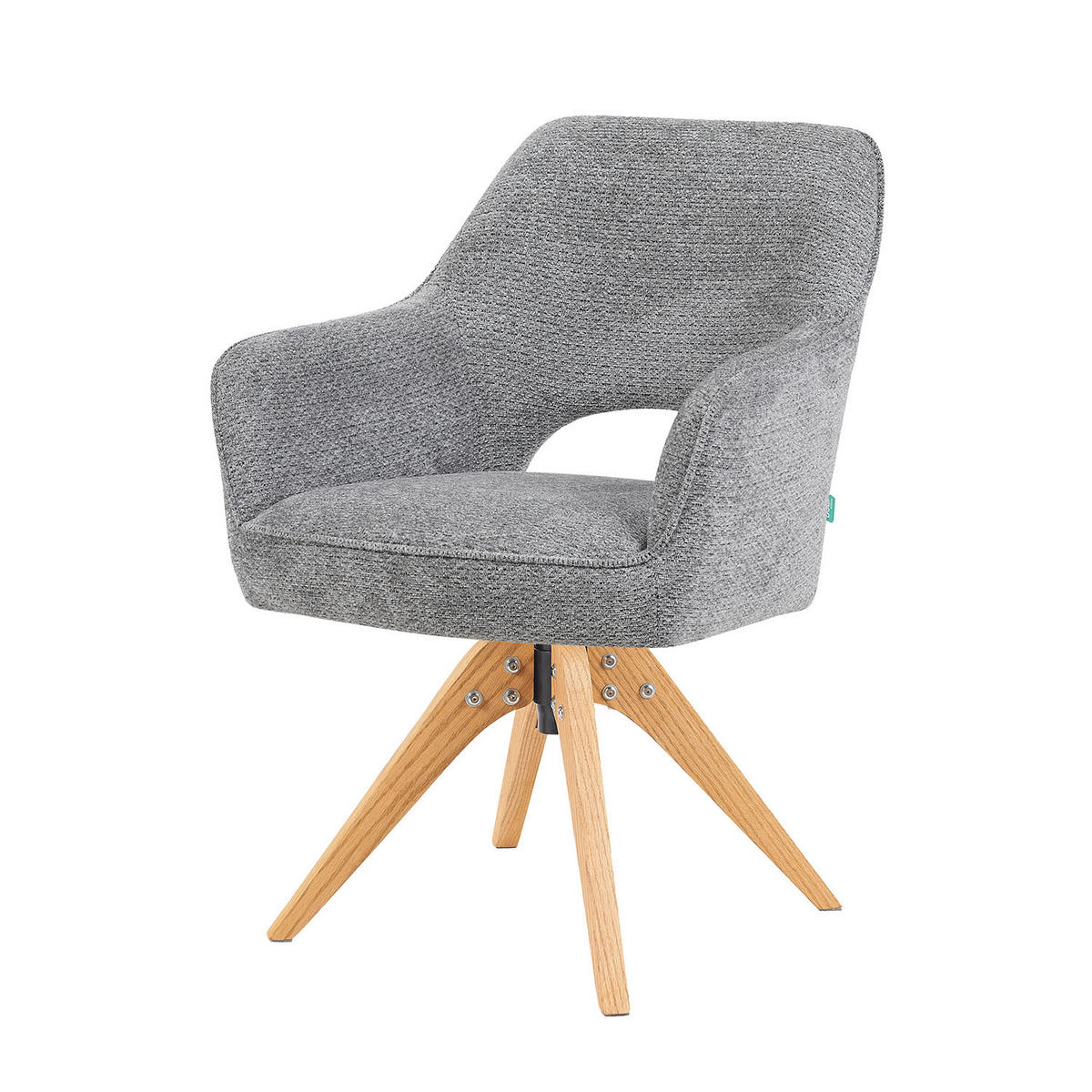 DREHSTUHL Mika-Lena 2er-Set - Honigeiche/Dunkelgrau, Eichenholz/Holz (60/87/65cm) - DUBI Möbel