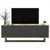 TV-SCHRANK Apollo2 Eiche wotan Graphit Matt 150/53/35 cm - Graphitfarben/Schwarz, Holzwerkstoff/Metall (150/53/35cm) - Meble Lindner
