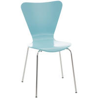 BESUCHERSTUHL Holz hellblau - Hellblau, Holz/Metall (45/85/49cm) - CLP