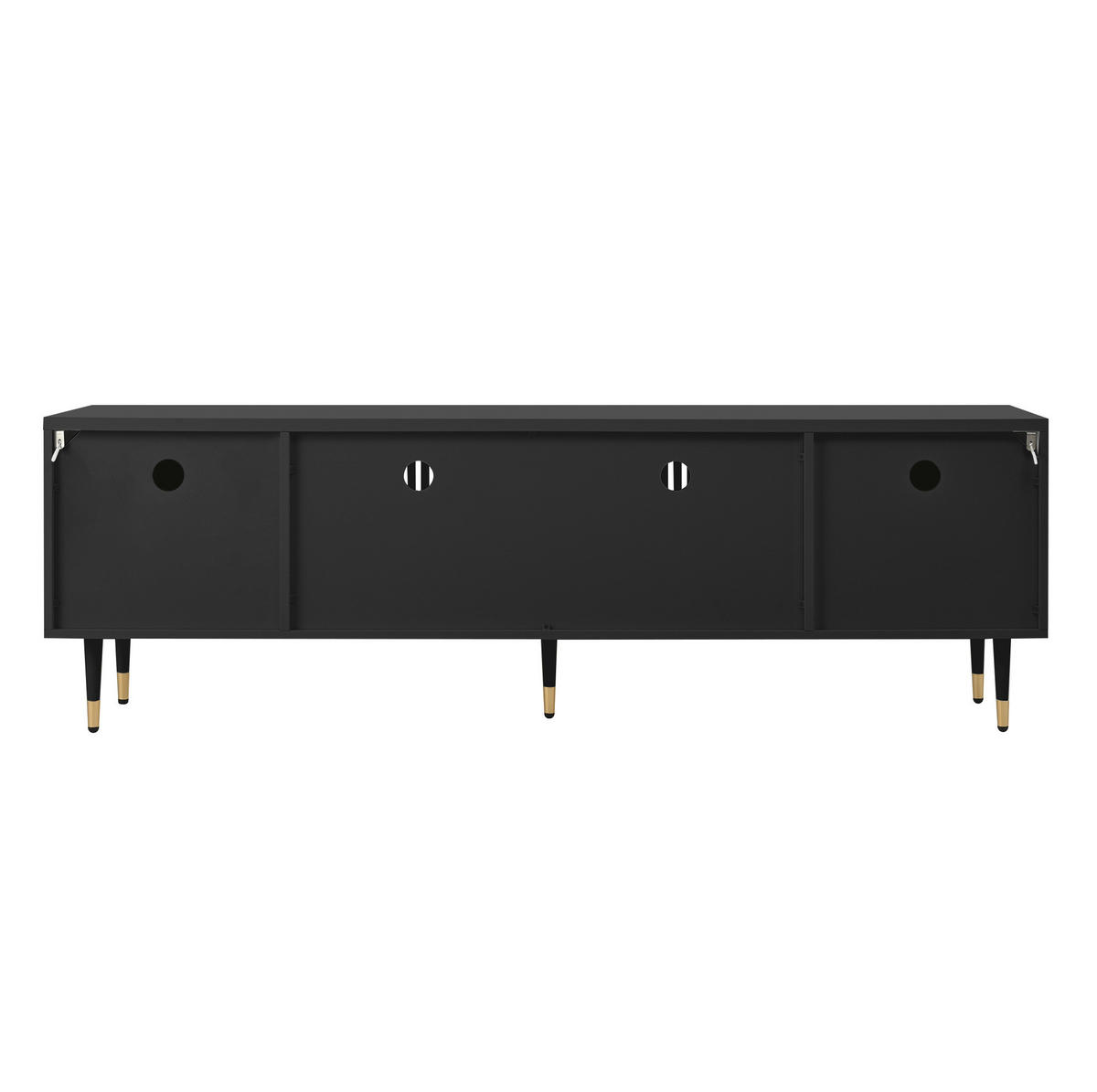 LOWBOARD 170/36/54 cm aus MDF mit Gitterfront und goldfarbenen Akzenten Schwarz - Schwarz, Holzwerkstoff (170/54/36cm) - Modenvie