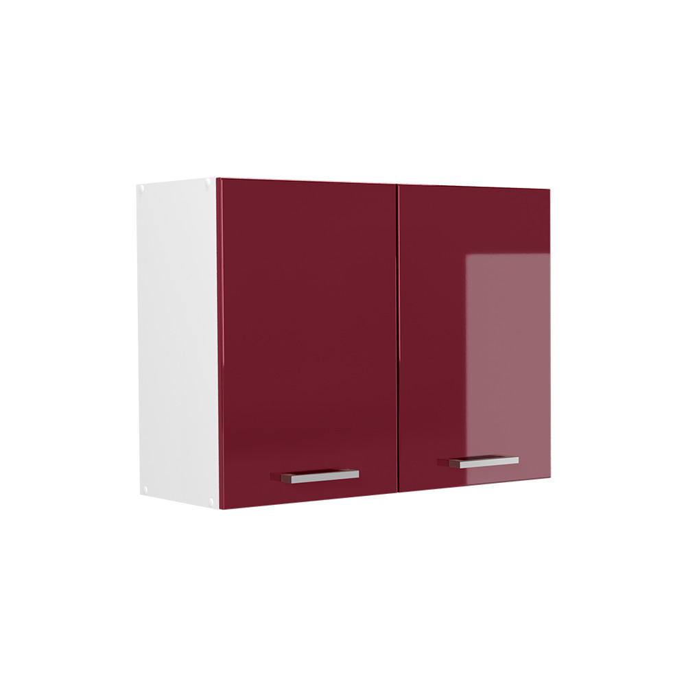 KÜCHENGLASSCHRANK R-Line, Rot Hochglanz/Weiß, 80 cm - Rot/Weiß, Holzwerkstoff (80/60/31cm) - Vicco