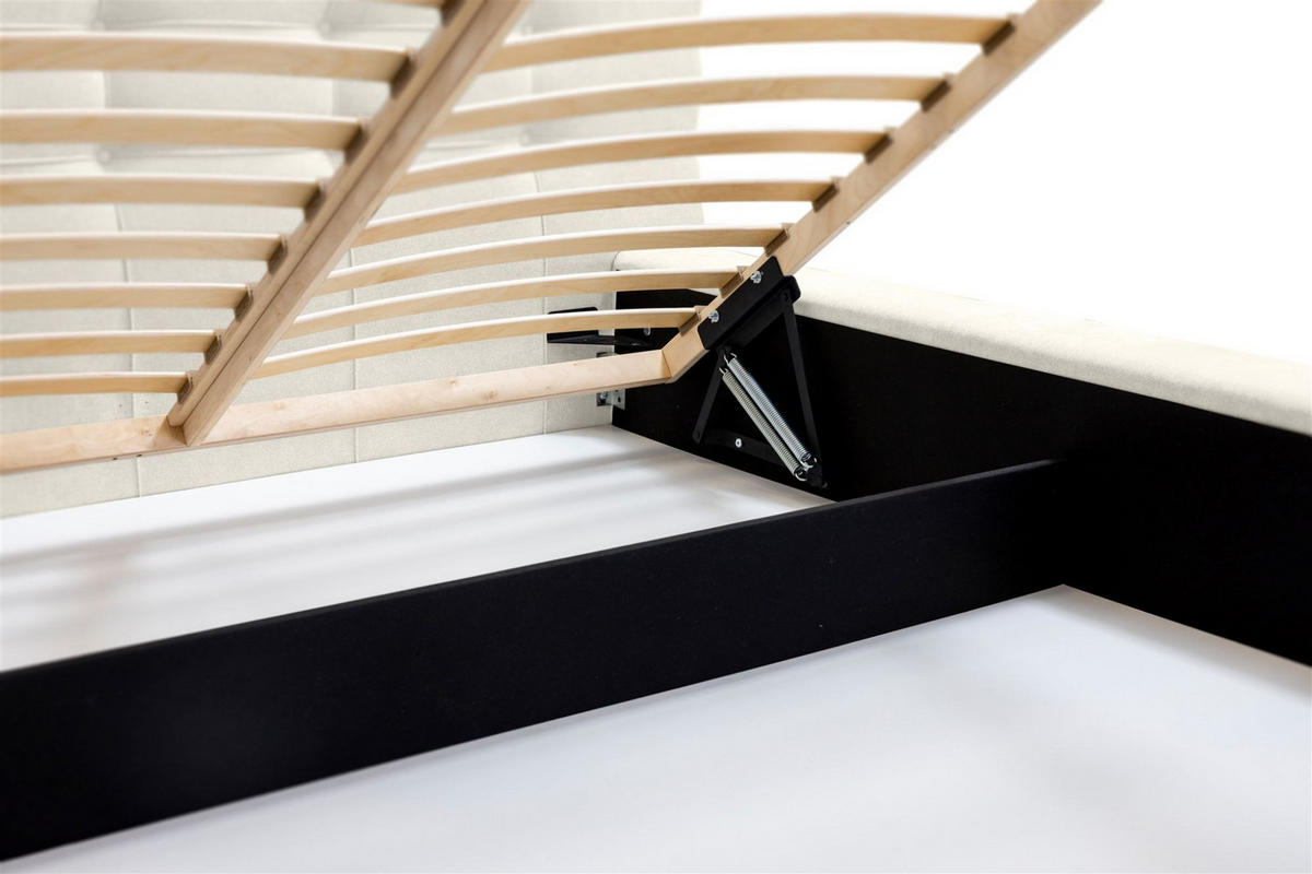 POLSTERBETT Antonio In Ditra - Creme, Holzwerkstoff/Textil (160/200cm) - Fun Möbel