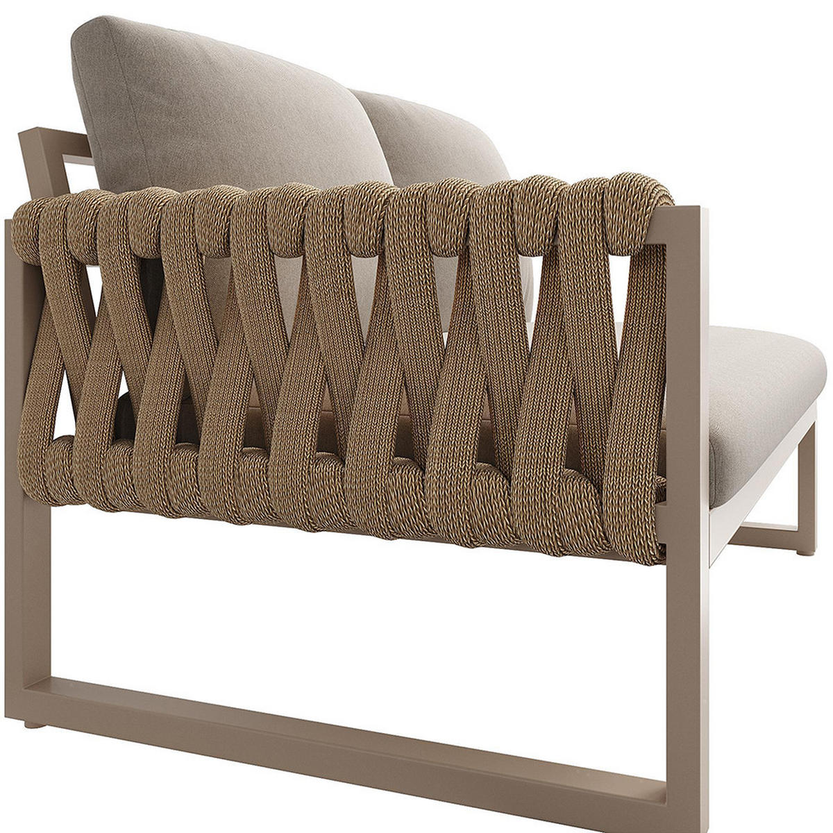 GARTENMÖBELSET für 5-6 Personen in Beige, inklusive aller Sitz- und Rückenkissen - Beige, Metall - KOMHTOM