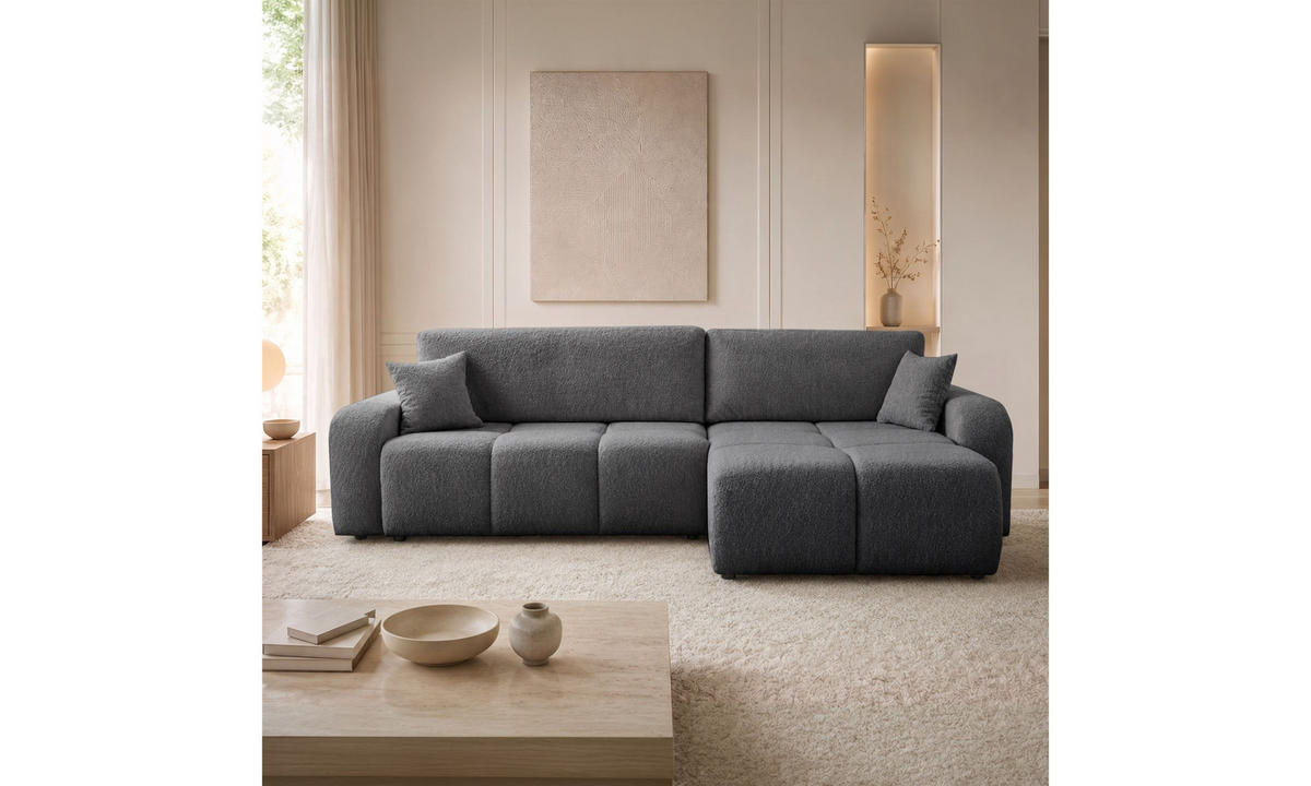 ECKSOFA MALIBU XL 275/150/87 cm Coral 80 - Anthrazit, Textil (275/150cm) - Lookway