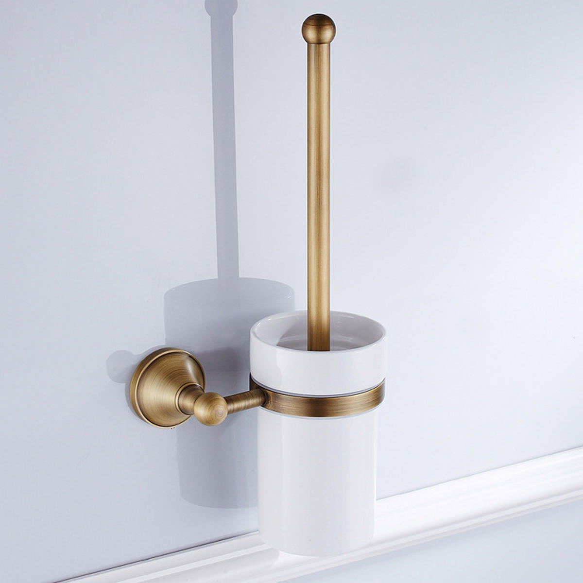 TOILETTENBÜRSTENHALTER – Vintage-Gold (16 x 10,5 x 36 cm) - Goldfarben, Metall (16/36/10.5cm)