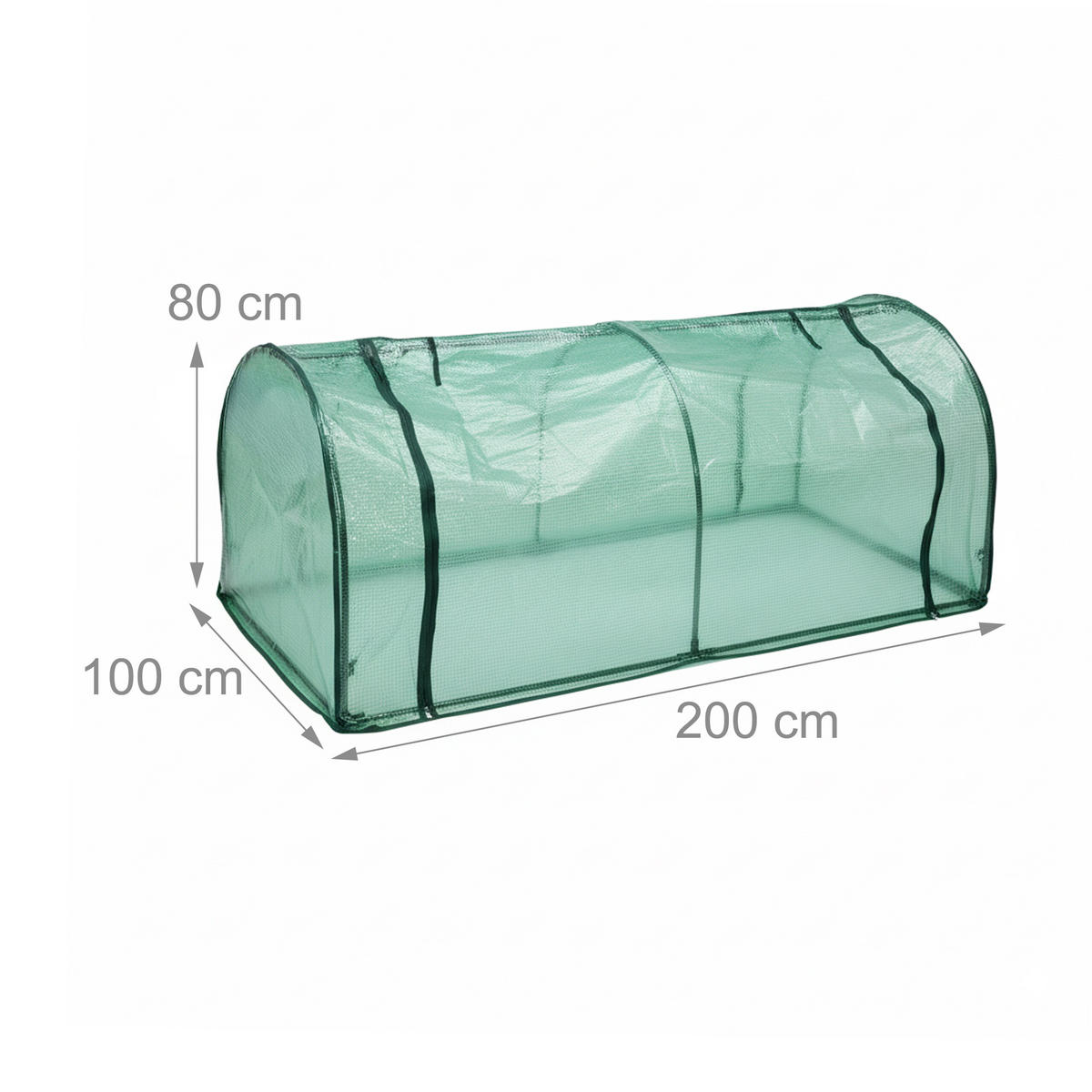 FRÜHBEET - Dunkelgrün, Kunststoff/Metall (200/80/100cm) - Relaxdays