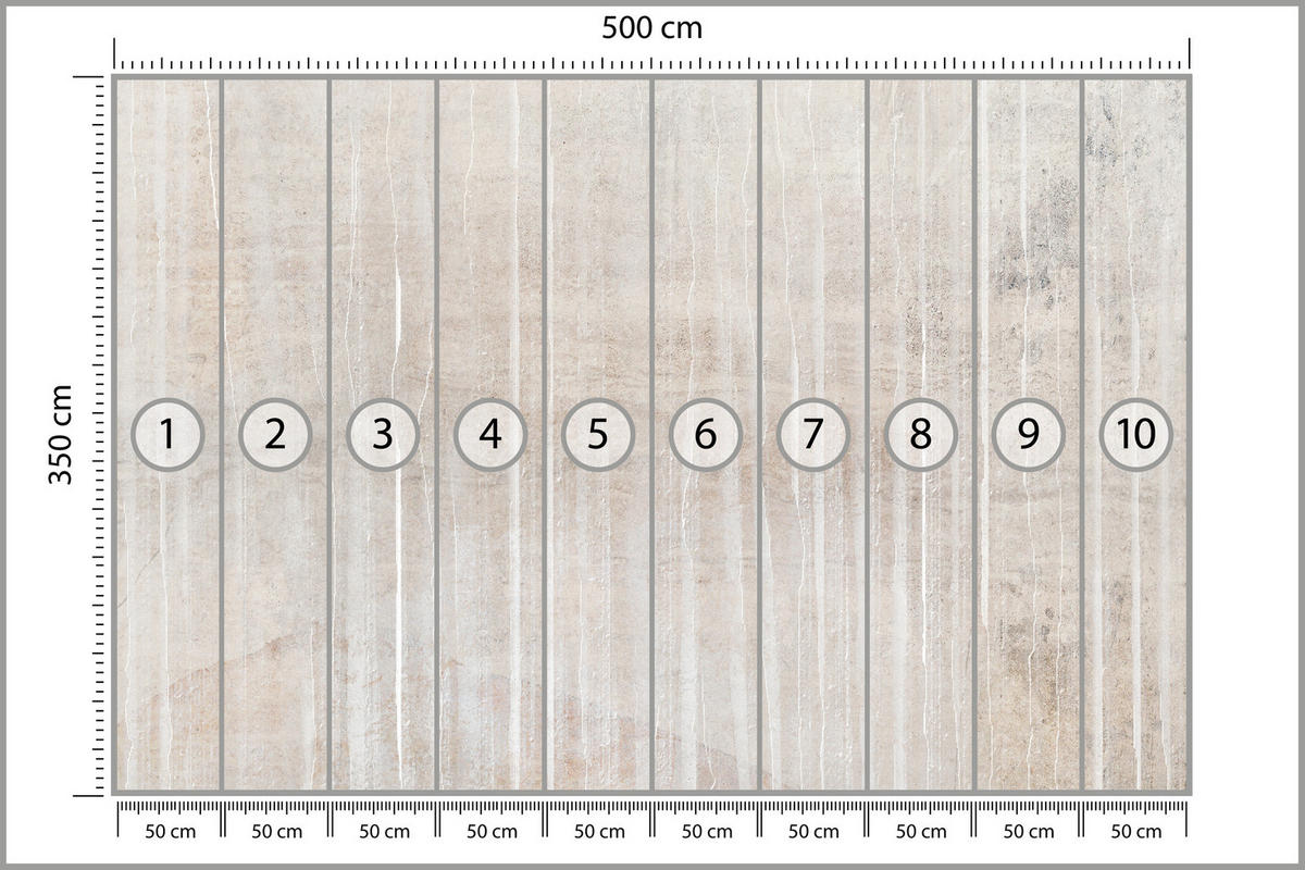 FOTOTAPETE für Wohnzimmer Beton Optik Abstraktion Boho Vintage Retro Natürlich 500x350 - Beige/Braun, Papier (500/350cm) - Muralo