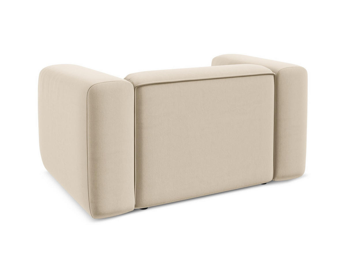 SESSEL Samt Stoff Beige - Beige/Creme, Kunststoff/Textil (137/70/89cm) - Makamii