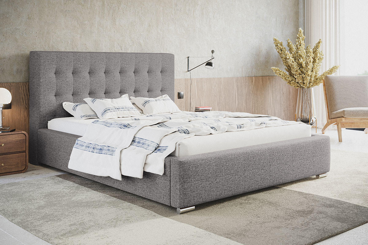 BETT Grau BEN 2 Mit Bettkasten 180x200 cm - Grau, Textil (180/200cm) - Sepro Meble