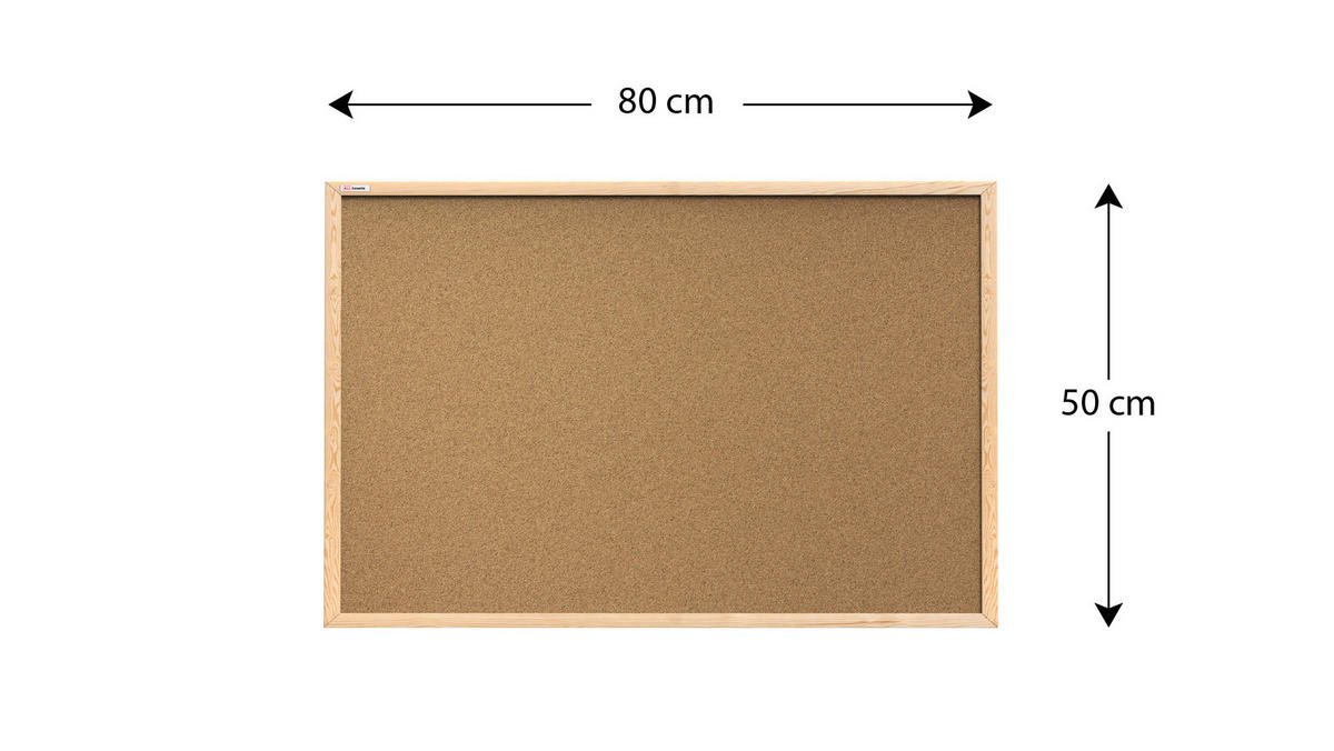 PINNWAND mit Naturholzrahmen 80x50cm - Braun, Holz (80/50/1.5cm) - ALLboards