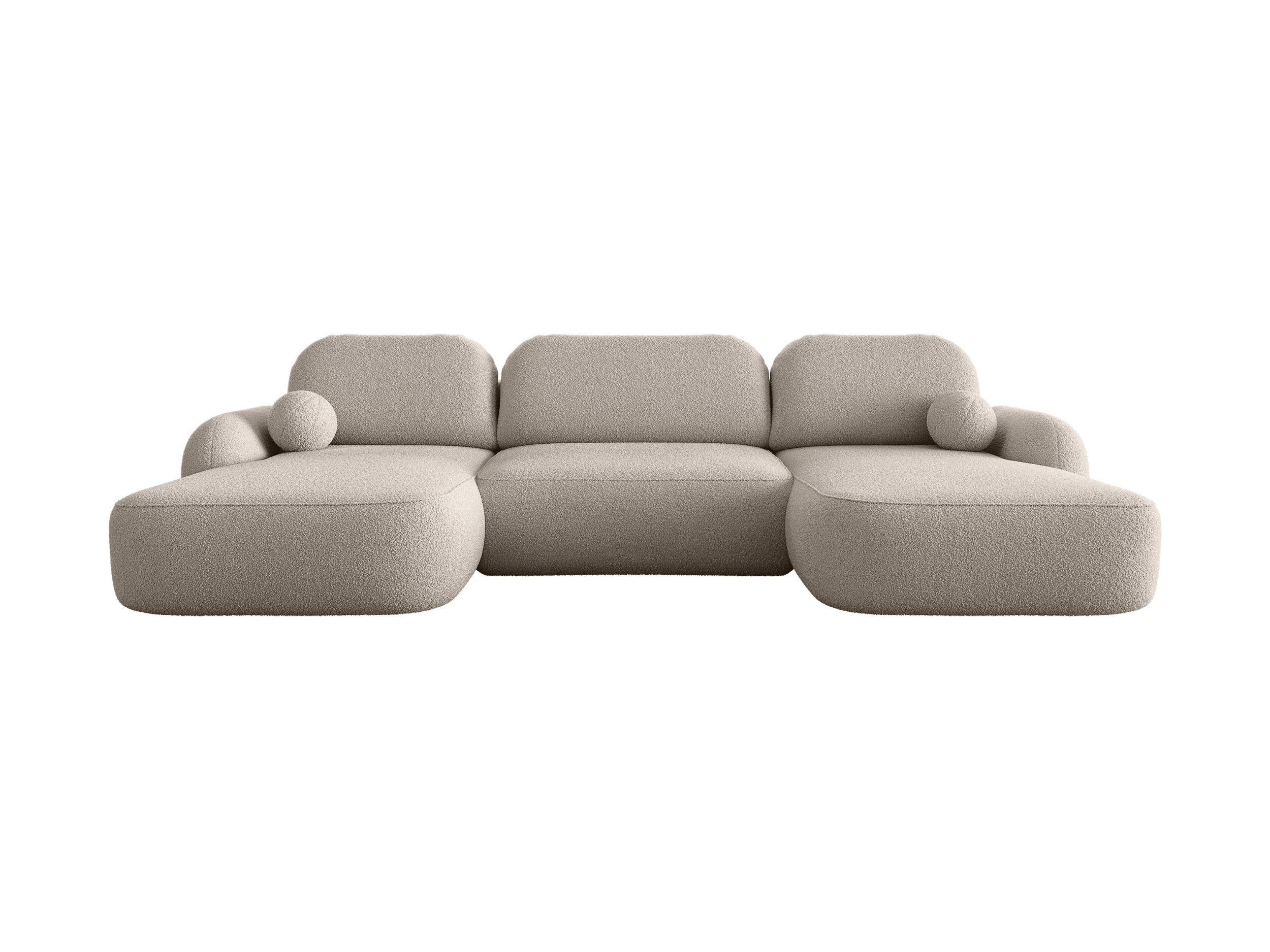WOHNLANDSCHAFT MOLLY U TERRA FROTTE 03 mit Schlaffunktion - Beige, Textil (366/94/175cm) - Bedante