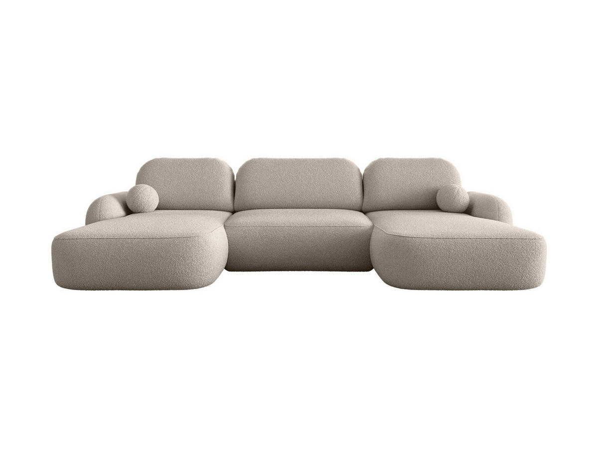WOHNLANDSCHAFT MOLLY U TERRA FROTTE 03 mit Schlaffunktion - Beige, Textil (366/94/175cm) - Bedante