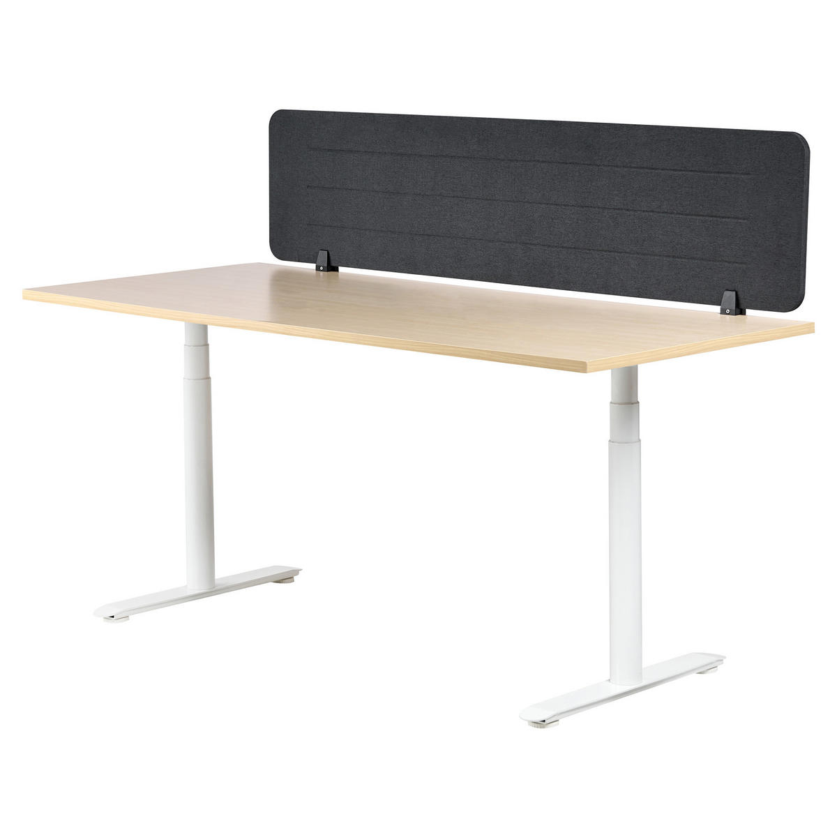 DĚLICÍ STĚNA NA STŮL 160/40 cm Tmavě šedá Ziggy - tmavě šedá, textil (160/40/2cm) - Beliani