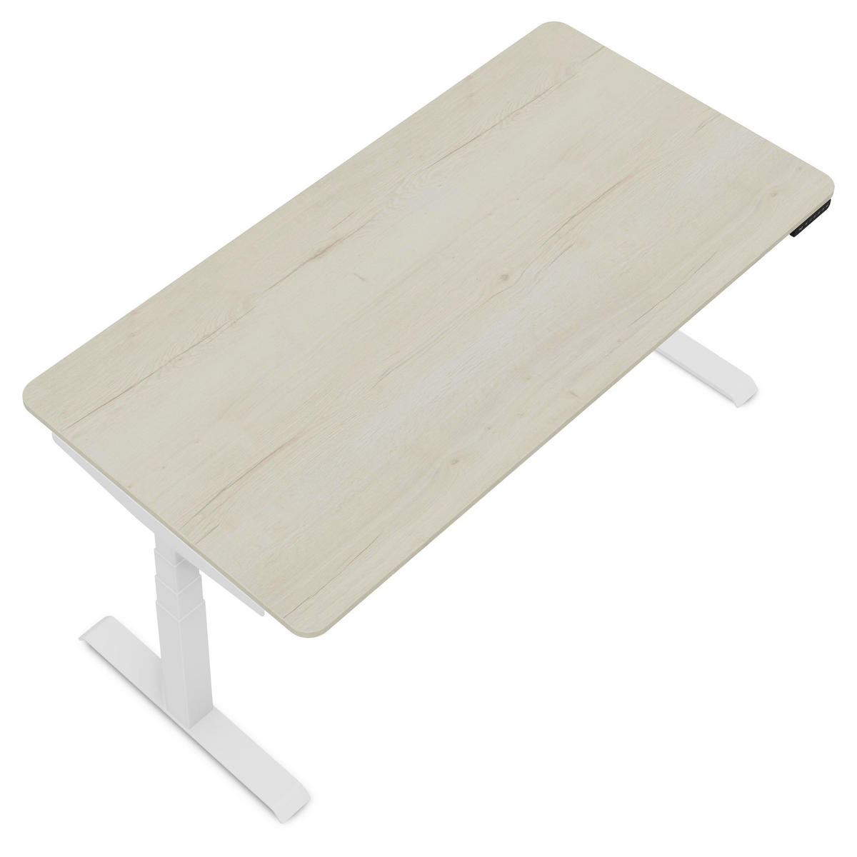 SCHREIBTISCH Elektrisch Höhenverstellbarer Familien Schreibtisch Pitino Curved Eiche Polar Signalweiß 160/70/52.5-121cm - Eiche Bianco/Weiß, Holzwerkstoff/Metall (70/160/121cm) - ASSMANN