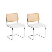 ESSZIMMERSTUHL 2er-Set Kunstleder Weiß Ethete - Hellbraun, Kunststoff (49/83/54cm) - Beliani