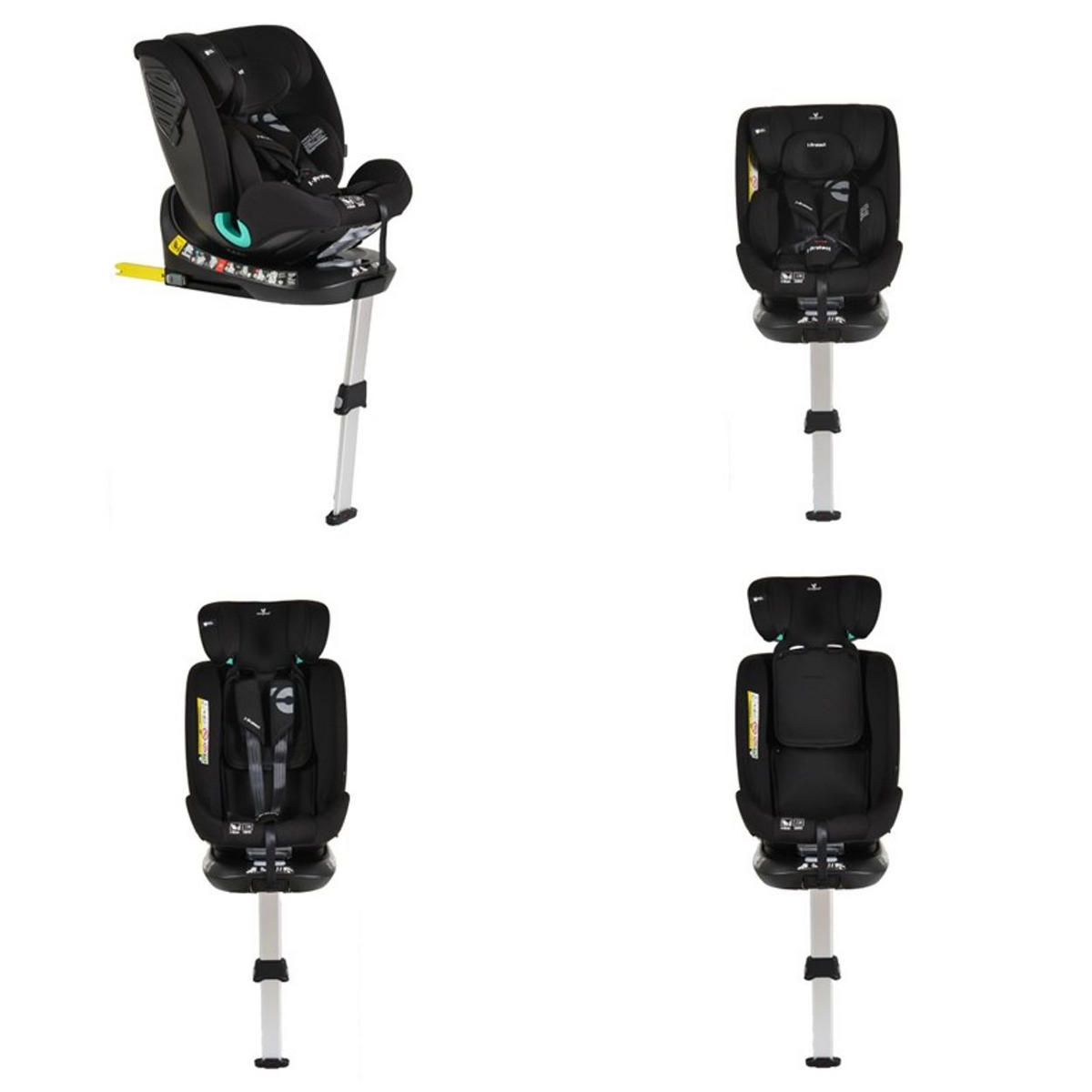 KINDERSITZ i-Protect i-Size schwarz (40-150cm) Gruppe 0+/1/2/3 Stützfuß Isofix - Schwarz, Kunststoff (45/60/53cm) - Cangaroo