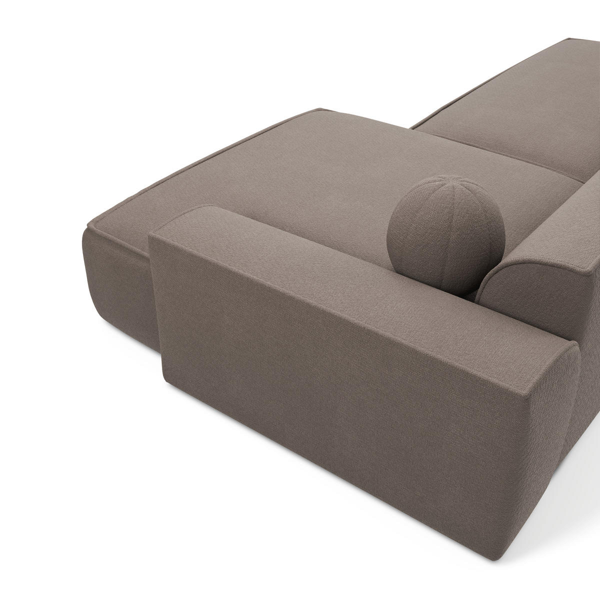 ECKSOFA RECHTS Rastergewebe Taupe 300cm - Taupe, Textil (300/155cm) - Sia Home