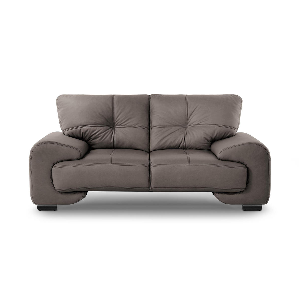 2-SITZER SOFA Omega aus Kunstleder, Hellbraun - Hellbraun/Schwarz, Leder (185/88/98cm) - Beautysofa
