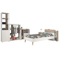 JUGENDZIMMER Aalborg 4 in Weiß und Japanischer Eiche 6 teilig - Weiß, Holzwerkstoff (120/200/80cm)