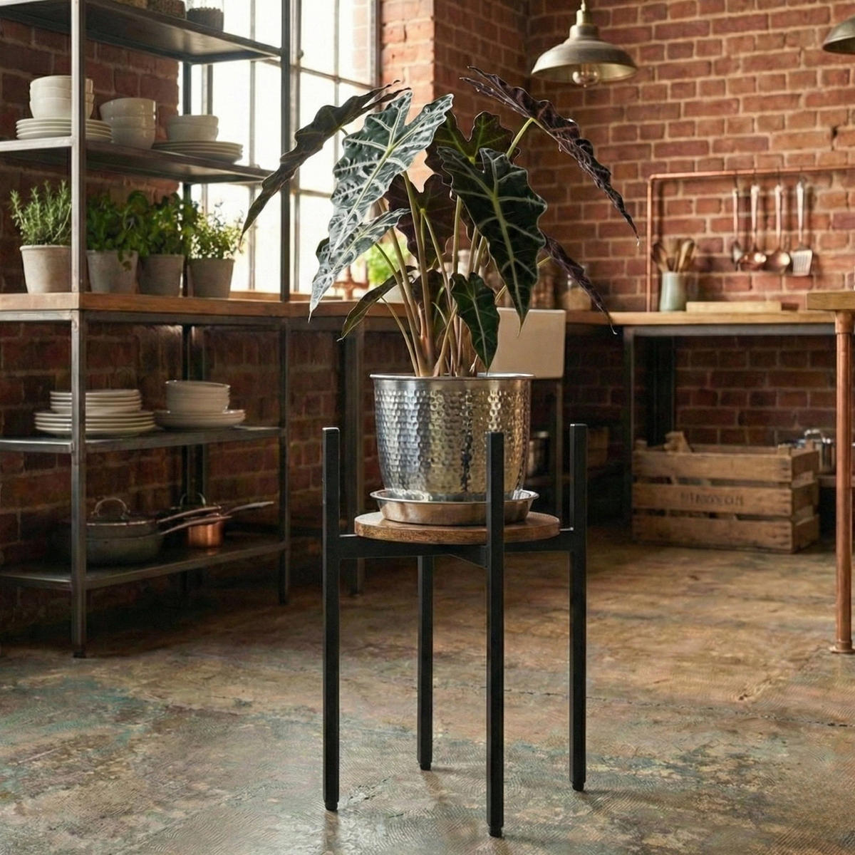 BLUMENSTÄNDER Lum 32/60 cm - Braun, Holzwerkstoff (32/60/32cm) - EDAXO