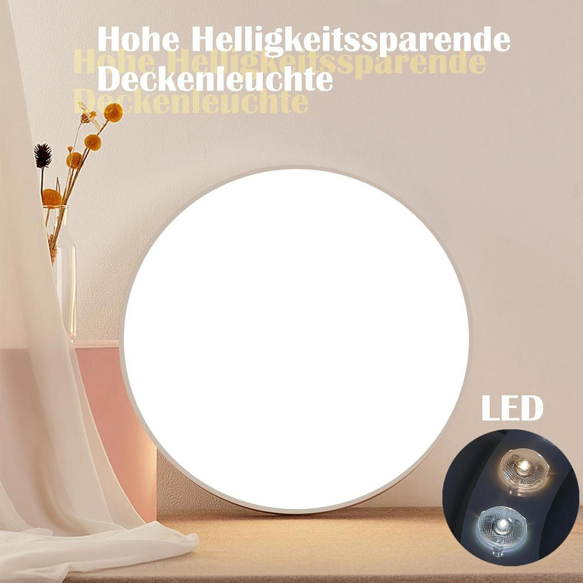 LED-DECKENLEUCHTE Quirinus 28/28/3 cm - Weiß, Kunststoff (28/28/3cm) - Nettlife