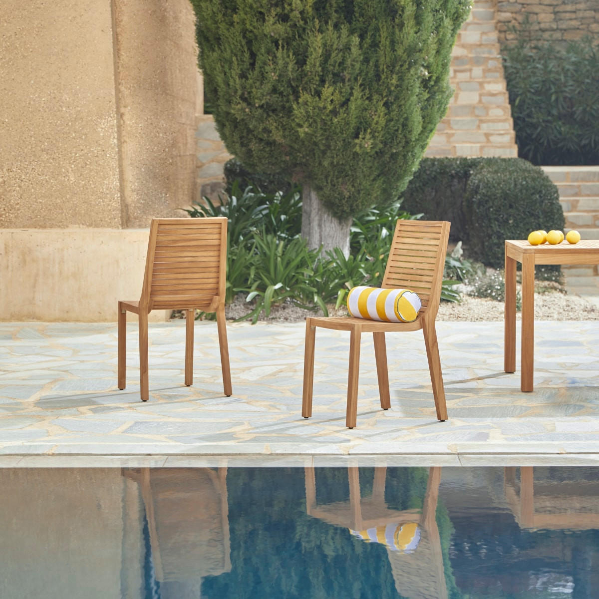 GARTENMÖBEL-SET 3-tlg Téo Natur aus Teak - Naturfarben, Holz - Tikamoon