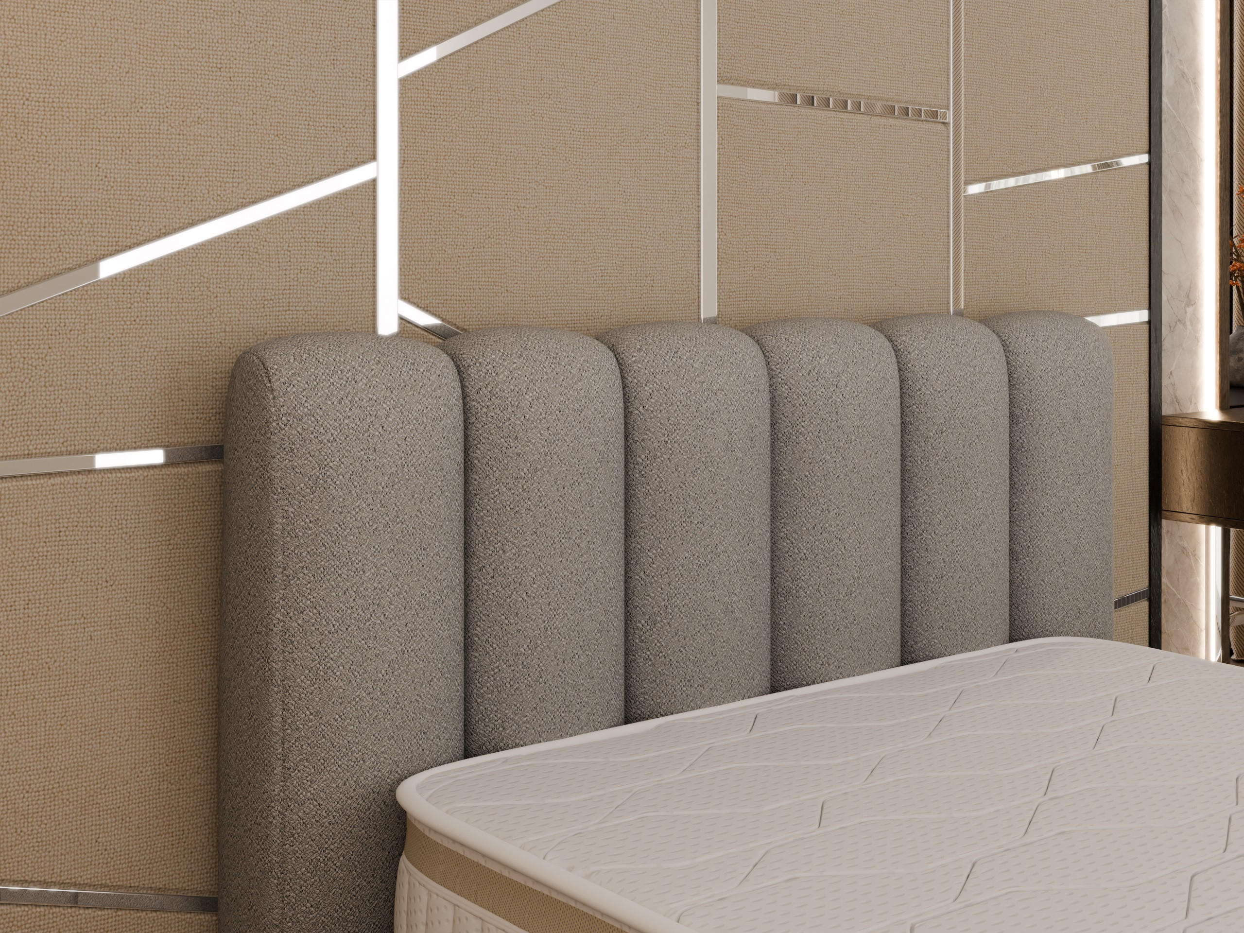 POLSTERBETT Zaira 140x200cm – Elegantes Polsterbett für modernen Wohnstil , ohne matratze, hellgrau - Hellgrau, Holz (140/200cm) - Panda Möbel