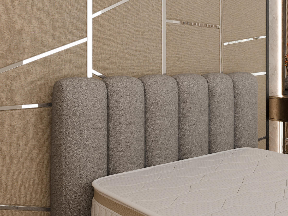 POLSTERBETT Zaira 140x200cm – Elegantes Polsterbett für modernen Wohnstil , Taschenfederkernmatratze Pocket (19cm), hellgrau - Hellgrau, Holz - Panda Möbel