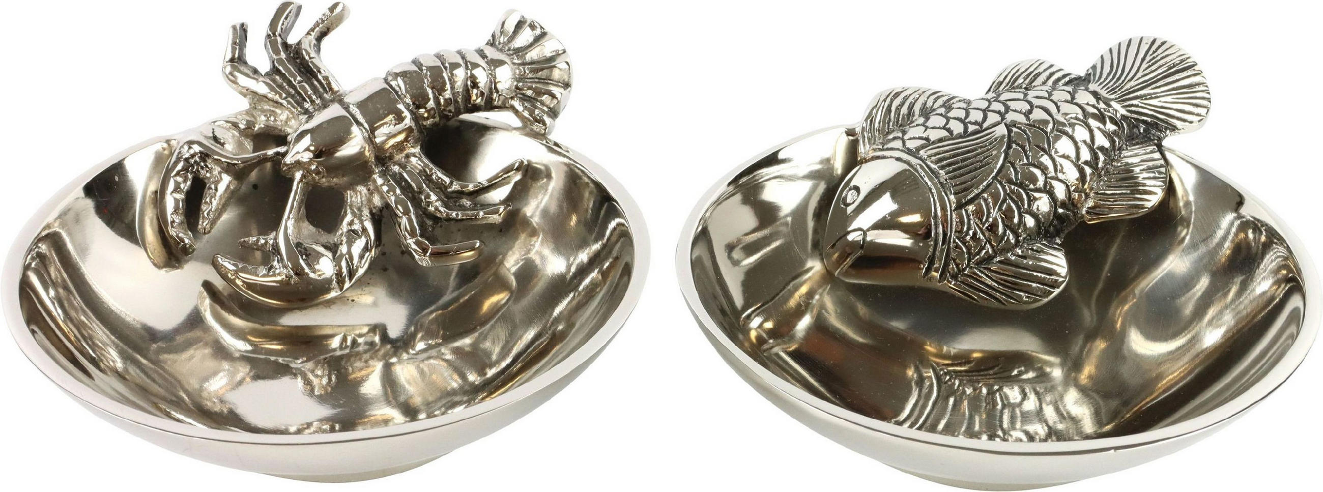 SCHALE Ocean 2er-Set - Silberfarben, Metall (16cm) - FURNARO