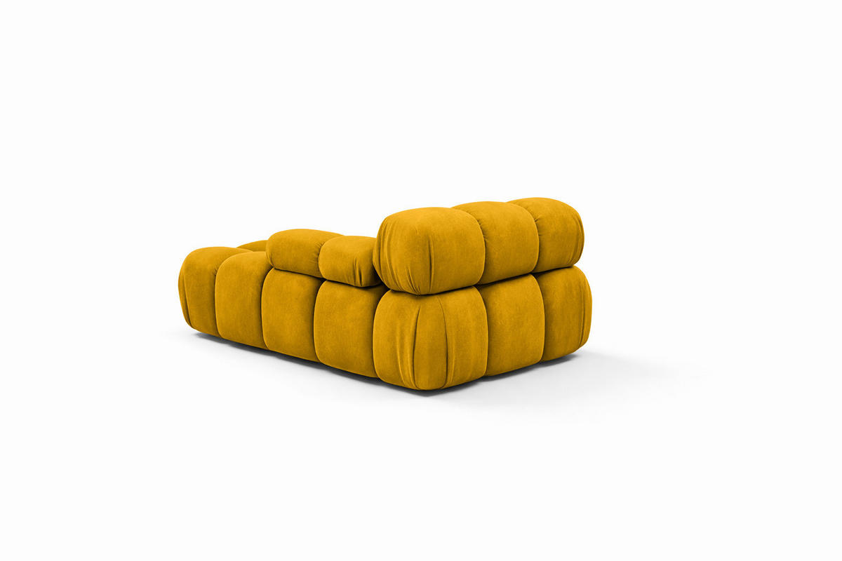 CHAISELONGUE Modular, Veloursstoff Salvador, Gelb, Links, Selia - Beige/Gelb, Holz (95/70/160cm) - Kaiser Möbel