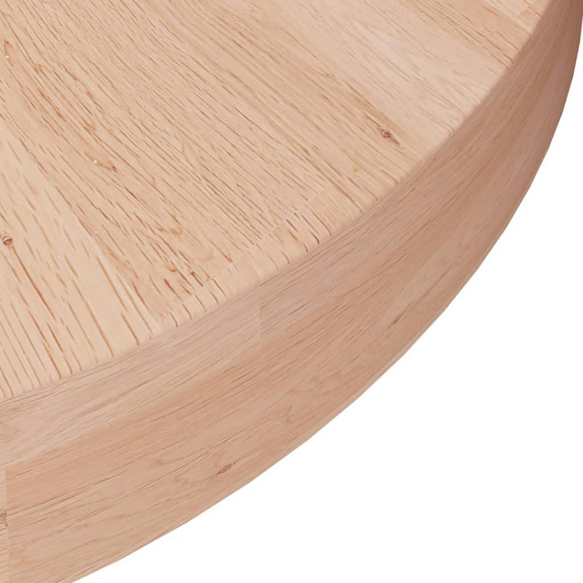 TISCHPLATTE Runde Ø50/4 Cm Unbehandeltes Massivholz Eiche - Naturfarben, Holz (50/50/4cm) - vidaXL