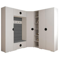 GARDEROBEN-SET 236,7/231,7/47 - Schwarz/Weiß, Holz/Kunststoff (181.7/236.7/47cm) - Abiks Möbel