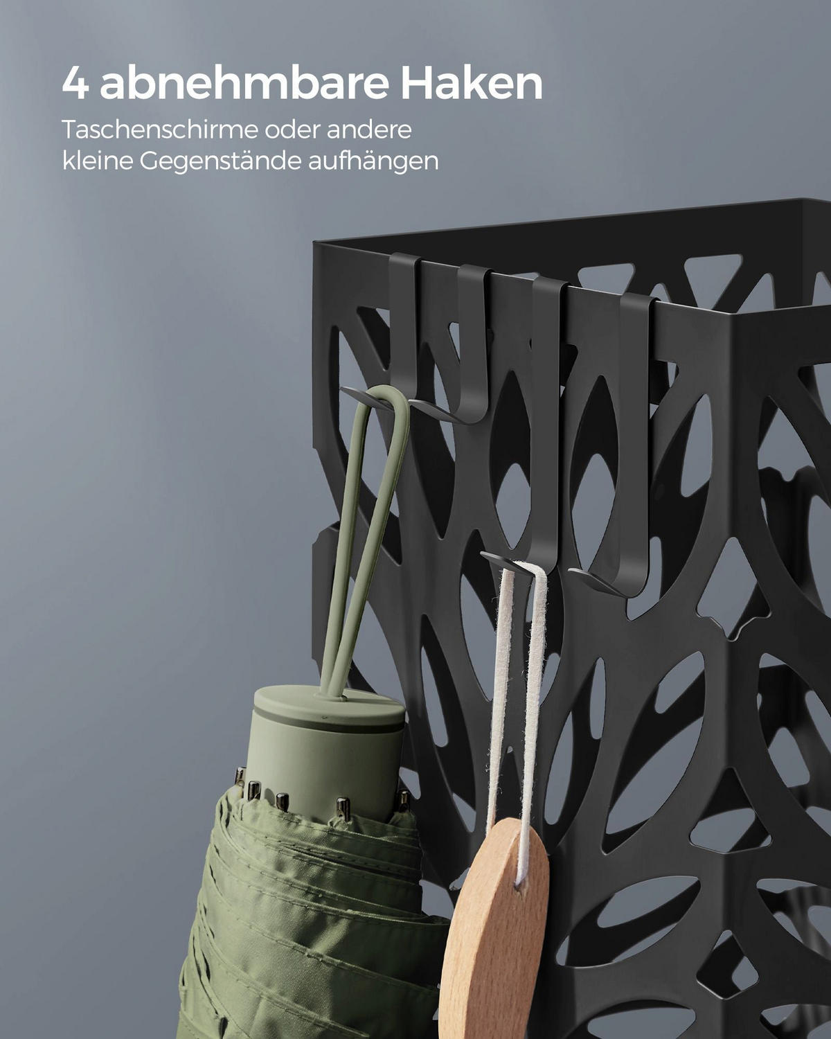 REGENSCHIRMSTÄNDER SANTO DOMINGO - Schwarz, Kunststoff (15.5/41/15.5cm) - Hansiro