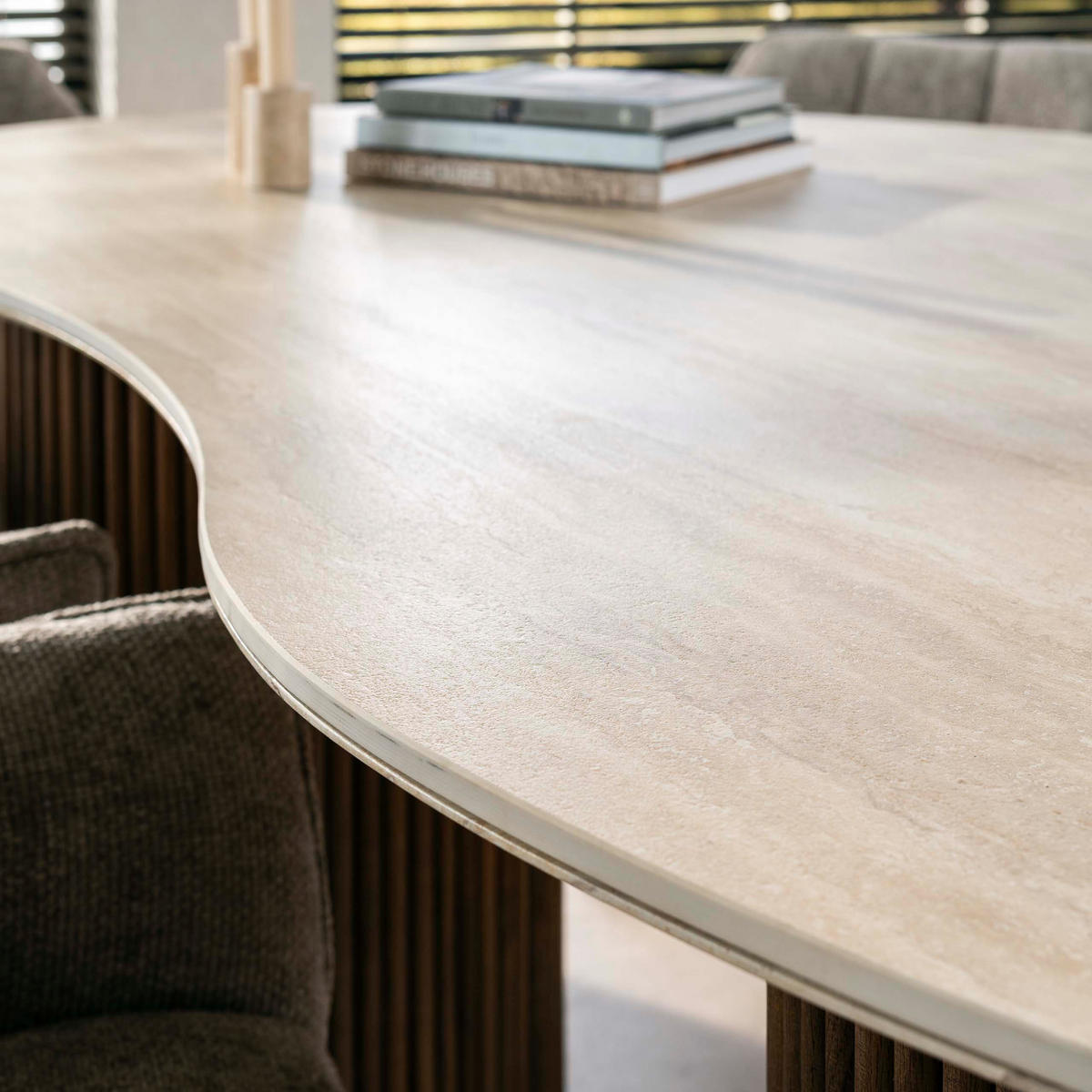 ESSZIMMERTISCH Romano 89D 120/215/77 cm - Beige, Keramik (120/215/77cm) - Hoyz Collection