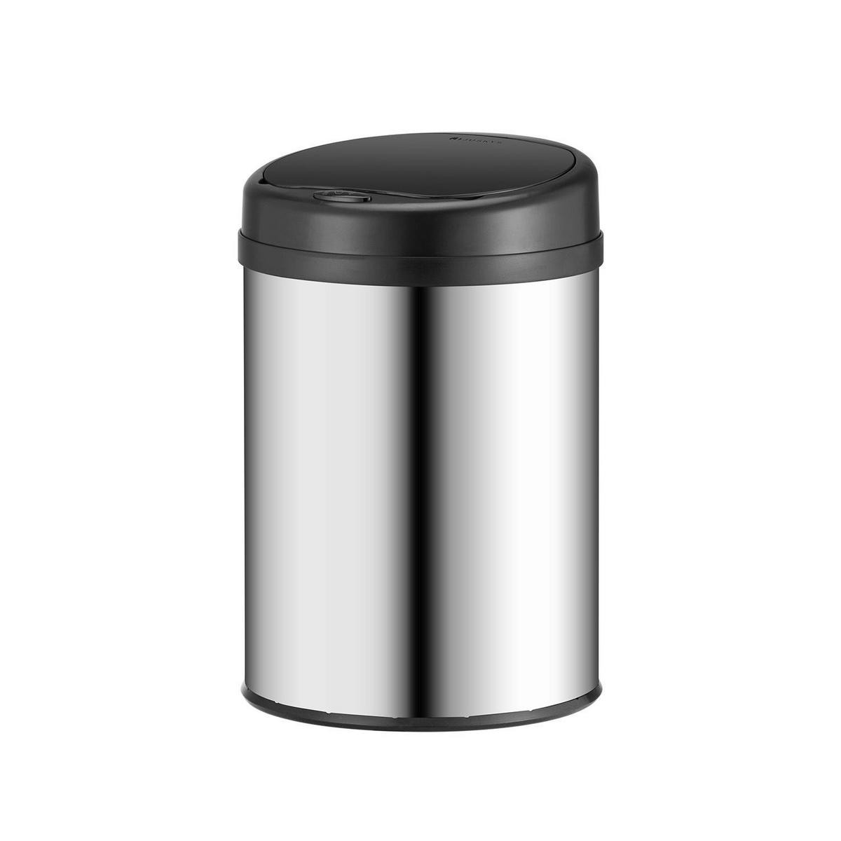 MÜLLEIMER rund 30L silber mit Sensor - Silberfarben, Metall (31/52/31cm) - Juskys